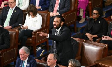 Rep. Al Green shouts as President Donald Trump speaks during an address to a joint session of Congress in the House Chamber of the US Capitol in Washington