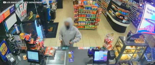 <i>KABC/Los Angeles Police Department via CNN Newsource</i><br/>The robberies happened on April 18 at five 7-Eleven locations in the Los Angeles