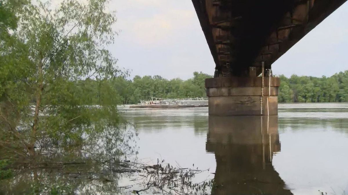 <i>KADN via CNN Newsource</i><br/>A tugboat struck a railroad bridge that crosses the Atchafalaya River in St. Landry Parish