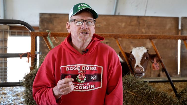 <i>Harm Venhuizen/WGBA via CNN Newsource</i><br/>Belleville dairy farmer Bert Paris has used rotational grazing on his farm for more than 30 years.