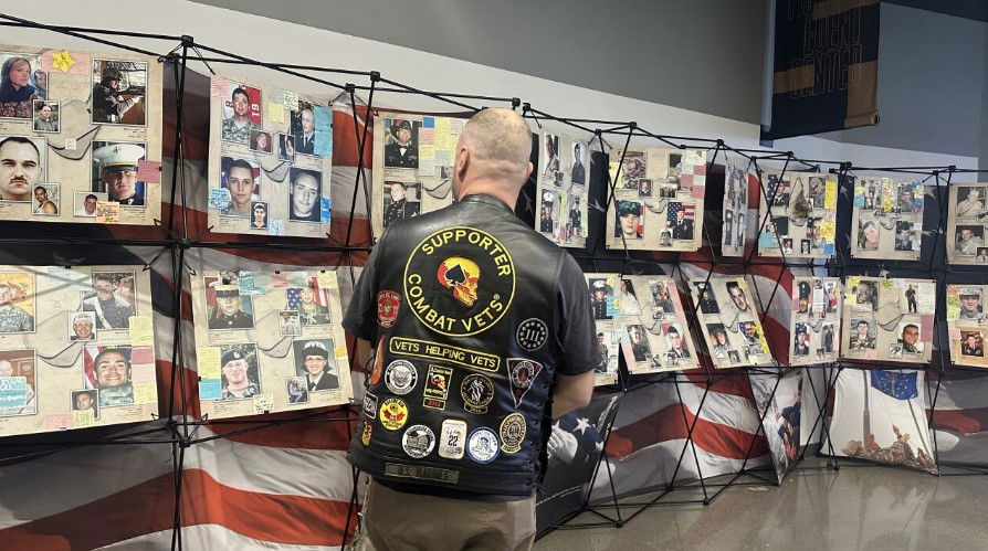 <i>WRTV via CNN Newsource</i><br/>173 faces of service men and women are on display at the Fishers Event Center