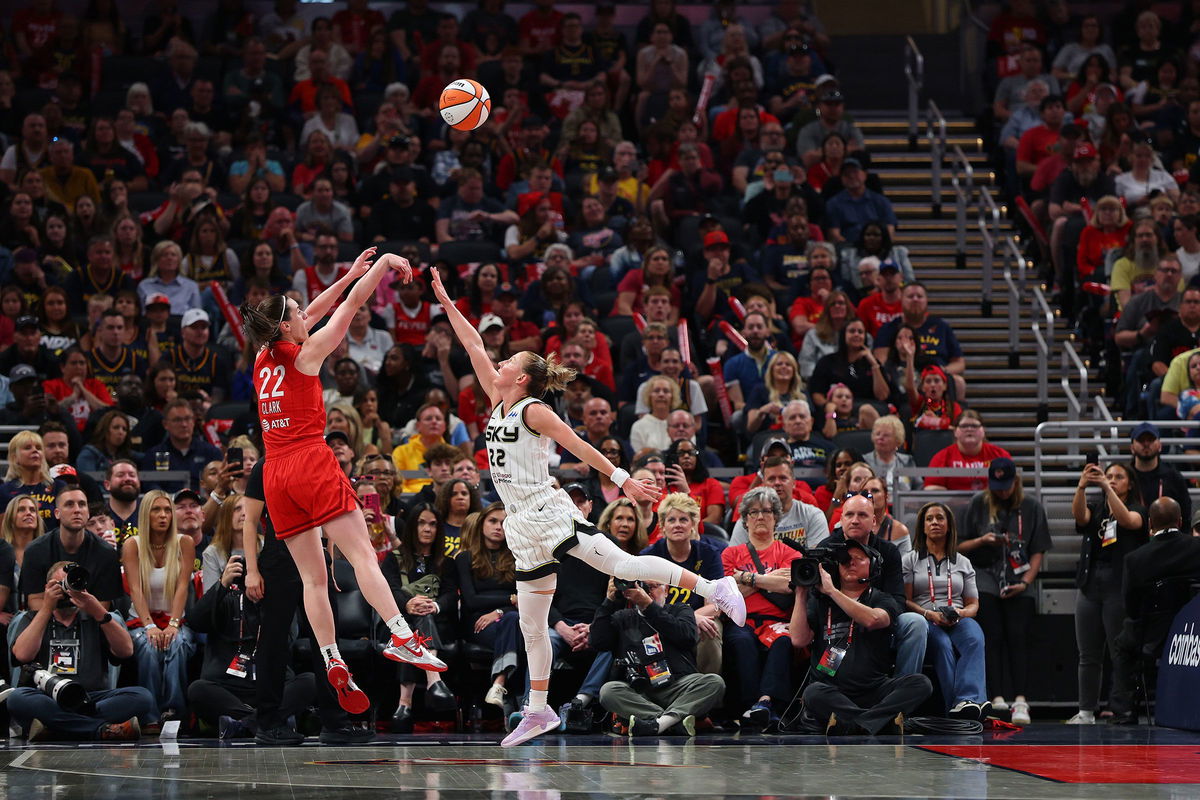 <i>Gregory Shamus/Getty Images via CNN Newsource</i><br/>Caitlin Clark had the third triple-double of her WNBA career.