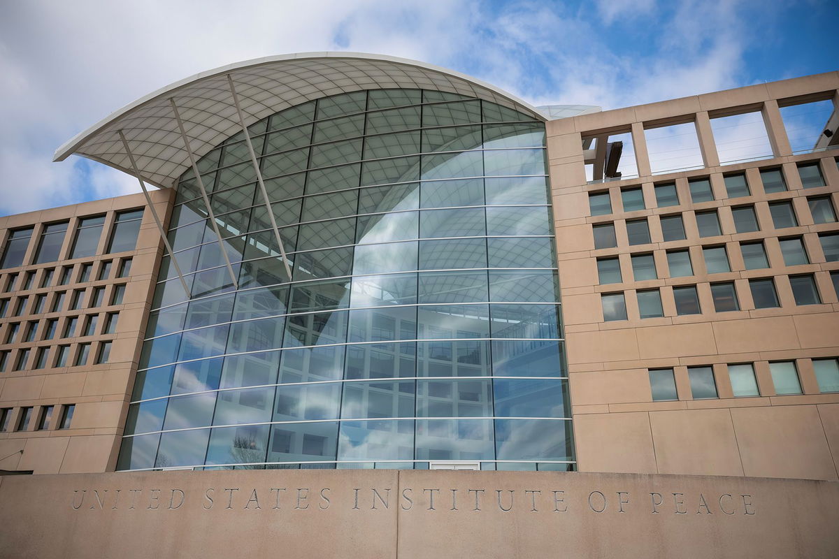 <i>Kayla Bartkowski/Getty Images via CNN Newsource</i><br/>The United States Institute of Peace headquarters in Washington