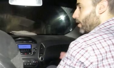 This screengrab from a video released by the Israeli army allegedly shows Mohammed Sinwar traveling in a car through a tunnel near the Erez crossing