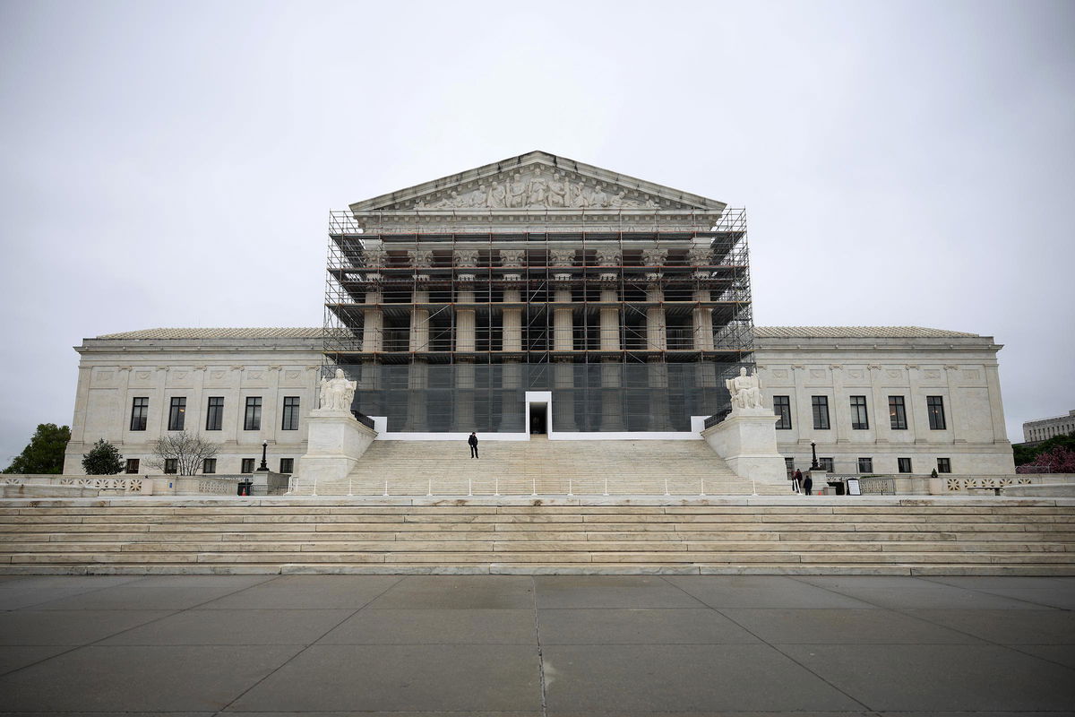 <i>Kayla Bartkowski/Getty Images via CNN Newsource</i><br/>The US Supreme Court is seen on April 7 in Washington