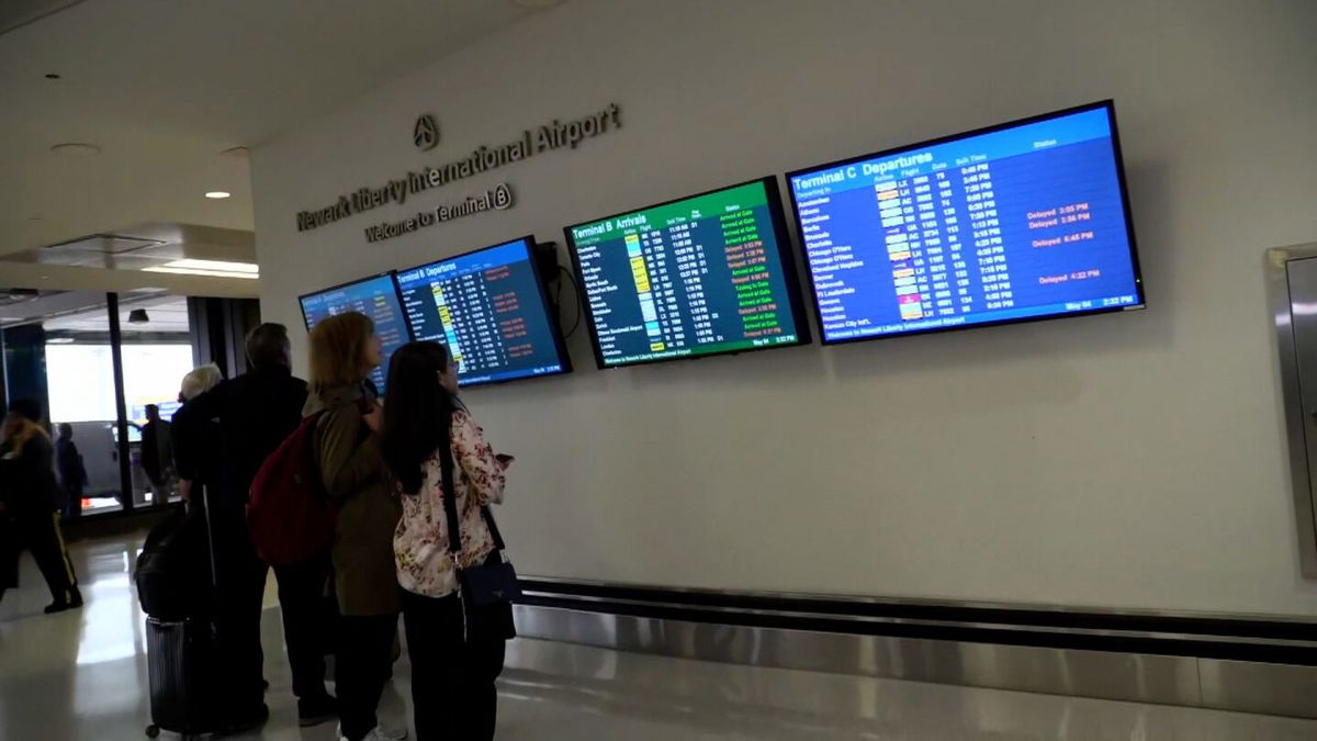 <i>CNN via CNN Newsource</i><br/>Passengers at Newark Liberty International Airport faced delays over the weekend.