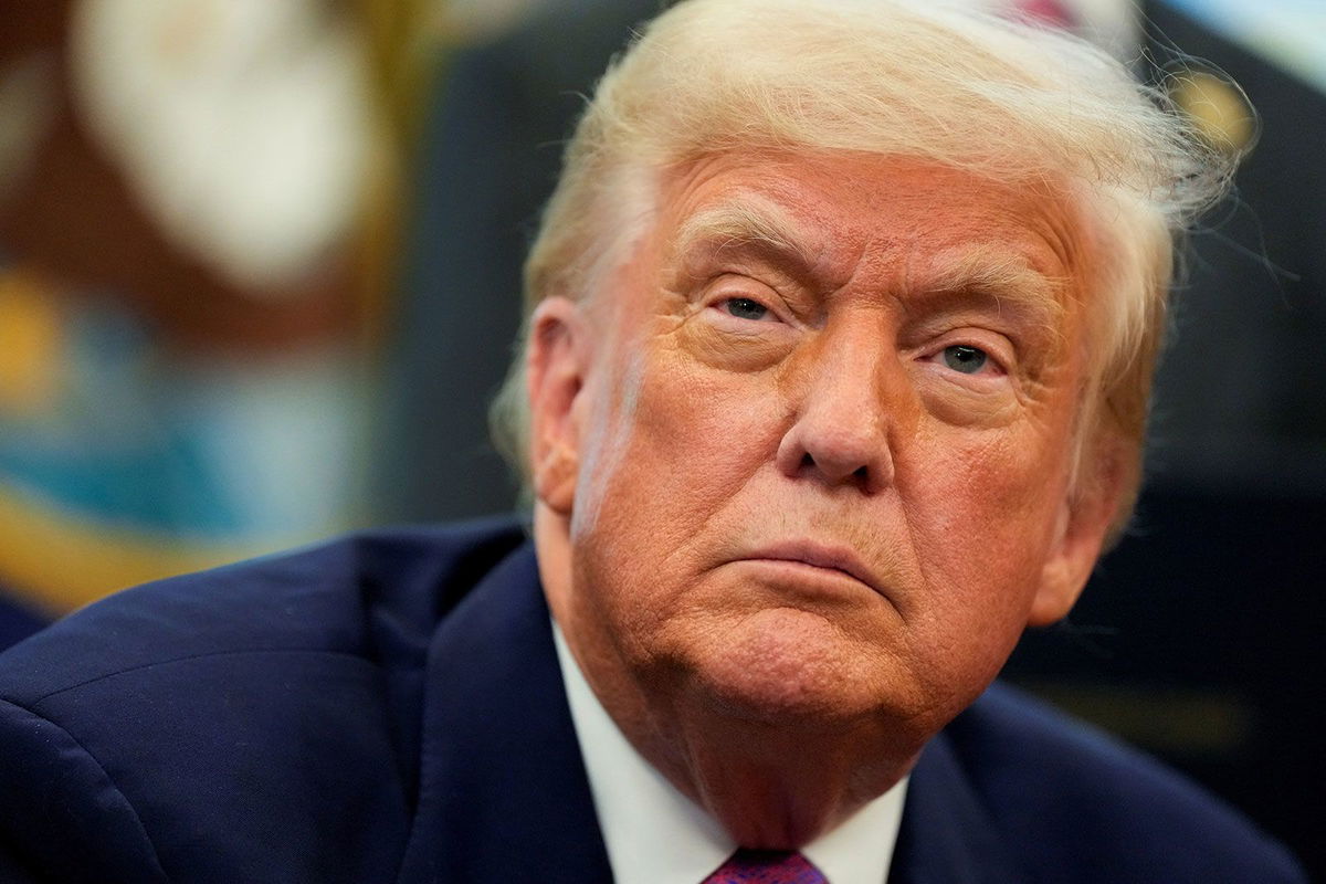 <i>Kent Nishimura/Reuters via CNN Newsource</i><br/>U.S. President Donald Trump looks on inside the Oval Office of the White House