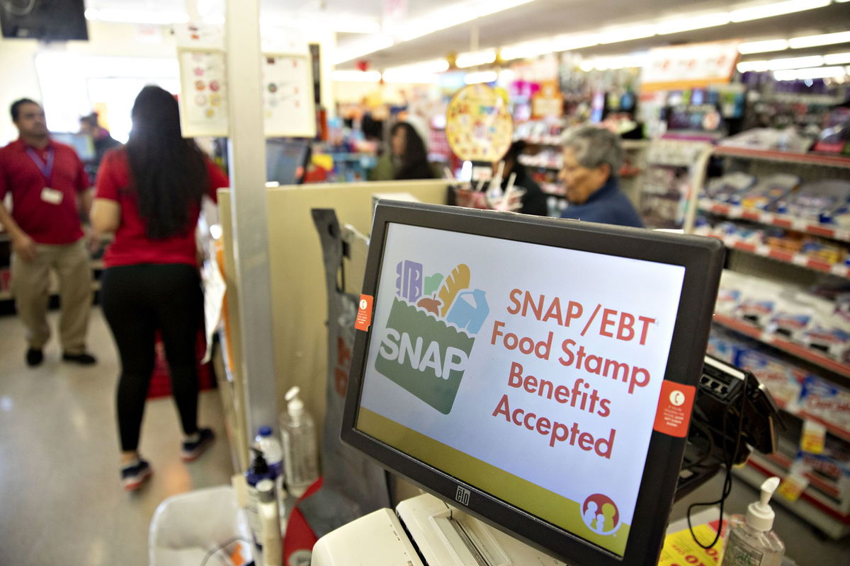 <i>Daniel Acker/Bloomberg/Getty Images via CNN Newsource</i><br/>A screen inside a Family Dollar Stores Inc. store in Chicago