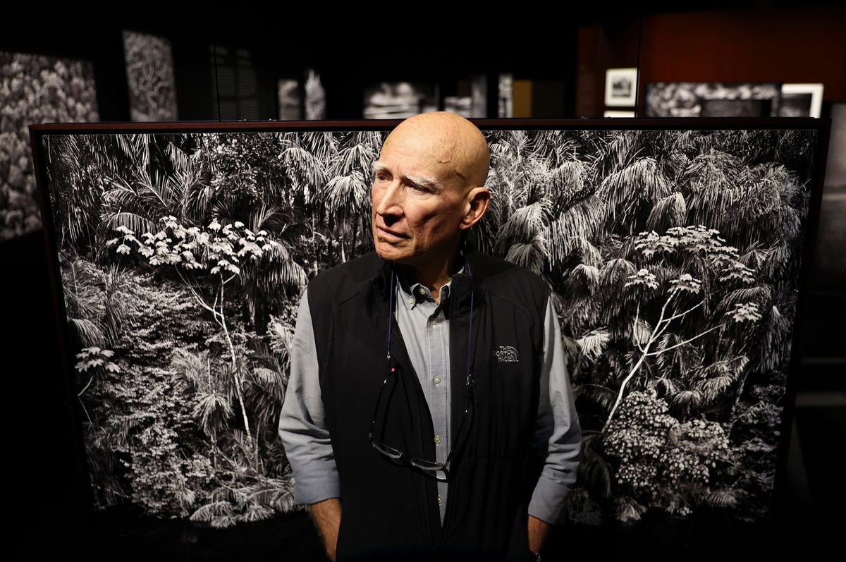 <i>Mario Tama/Getty Images via CNN Newsource</i><br/>Brazilian documentary photographer Sebastião Salgado at a preview of his exhibit Amazônia at the California Science Center in October 2022