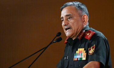 India's Chief of Defence Staff Anil Chauhan speaks during an event in New Delhi on July 18