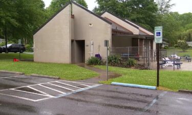 The Franklin Park bathroom where a 14-year-old boy was assaulted and robbed on Sunday