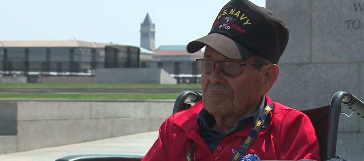 <i>KOAT via CNN Newsource</i><br/>World War II veteran Antonio Marquez visits the Washington