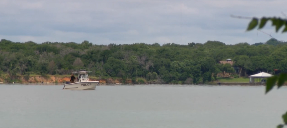 <i>KTVT via CNN Newsource</i><br/>Law enforcement officers at Eagle Mountain Lake in Tarrant County found a body on June 14