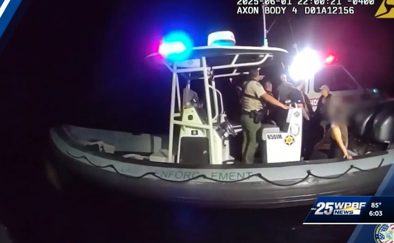 <i>Indian River County Fire Rescue via CNN Newsource</i><br/>A team of firefighter paramedics with the Indian River County Fire Rescue helped get the three victims of a plane crash Sunday night to safety