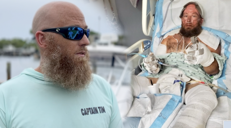<i>WPTV via CNN Newsource</i><br/>West Palm Beach boat captain who survived boat explosion turns to WPTV to help push for more lifesaving safety requirements