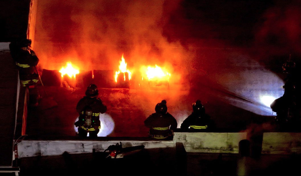 <i>Oakland Fire Department via CNN Newsource</i><br/>Dozens of Oakland firefighters responded to an early morning fire on International Boulevard on June 15.