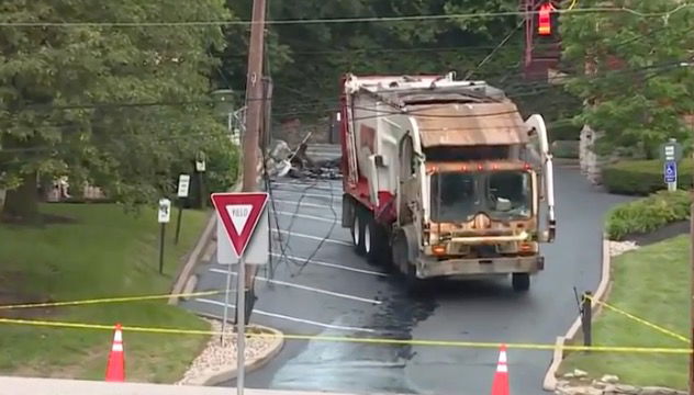 <i>WLWT via CNN Newsource</i><br/>A Rumpke truck tangled in power lines in Walnut Hills is reportedly causing some outages in the area June 16 morning. It happened at the Eden Park Drive and Lake Drive.