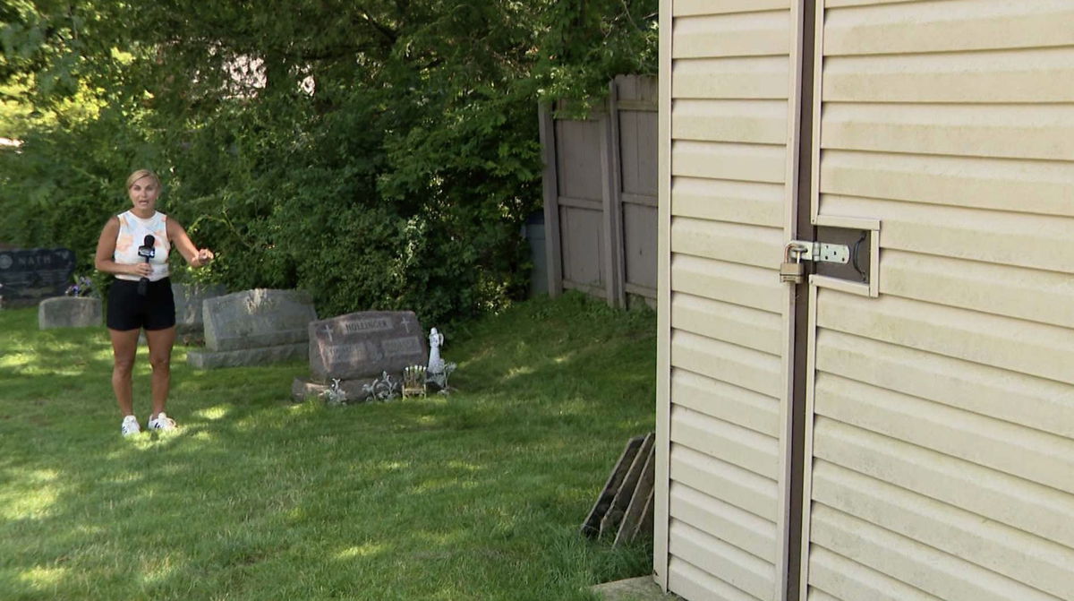 <i>WTAE via CNN Newsource</i><br/>Eddie Hollinger says his dispute with Oakmont Verona Cemetery began after his mother died in 2022. Hollinger said that's when he learned that when his mother purchased the plot for her and his father in 1979