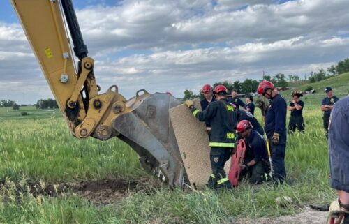 A dog that went missing from his Colorado foster home over the weekend is now home safe after he was discovered trapped eight feet deep in a trench at a Parker construction site