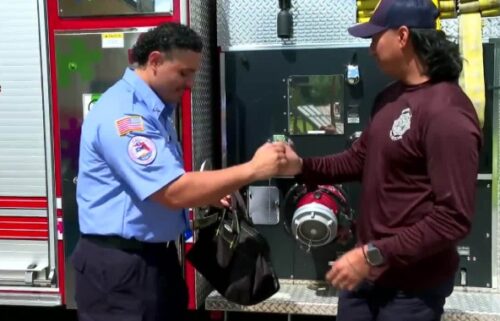 St. Lucie County Firefighter Johsua Monroig and Miami-Dade Fire Rescue member Devin Sao.