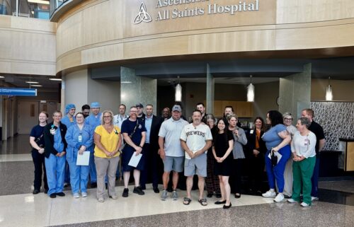 A South Milwaukee man is feeling grateful after surviving a heart attack at a Racine golf course.