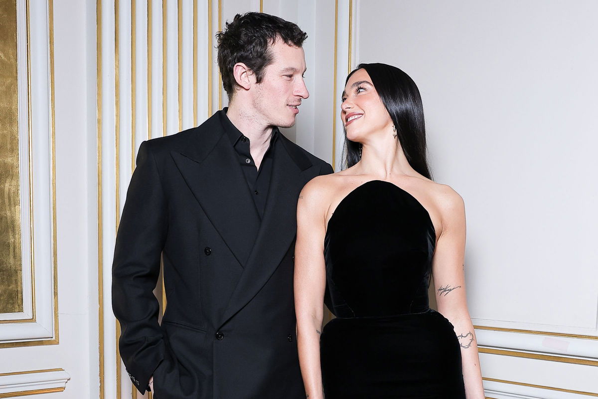 <i>Pierrick Rocher/BFA/Shutterstock via CNN Newsource</i><br/>Callum Turner and Dua Lipa in January.