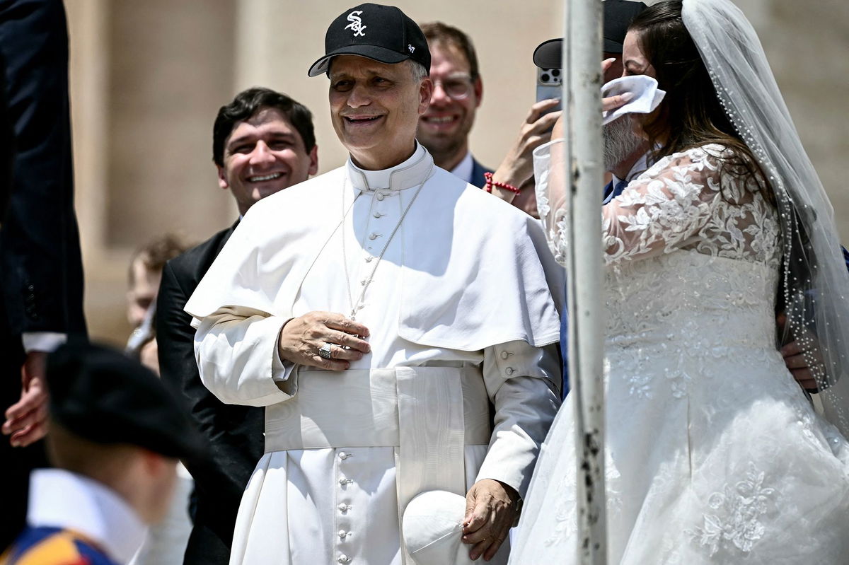 <i>Vatican Pool/Getty Images via CNN Newsource</i><br/>Pope Leo in liturgical vestments on June 9.