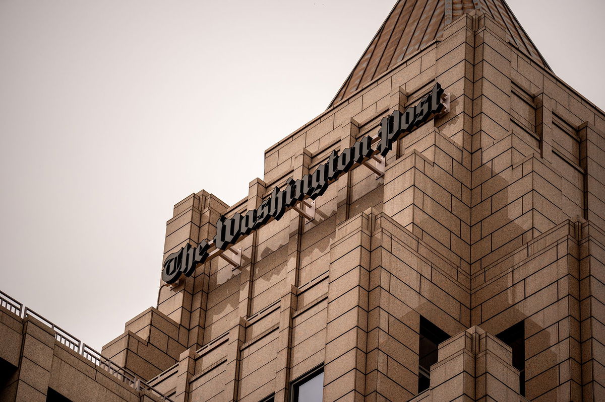 <i>Andrew Harnik/Getty Images via CNN Newsource</i><br/>The Washington Post Building is pictured at One Franklin Square Building on June 5