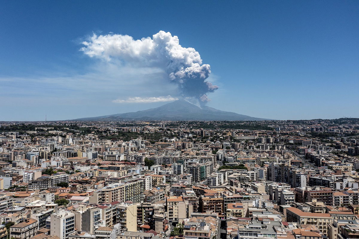 <i>Fabrizio Villa/Getty Images via CNN Newsource</i><br/>Italy's Mount Etna erupts