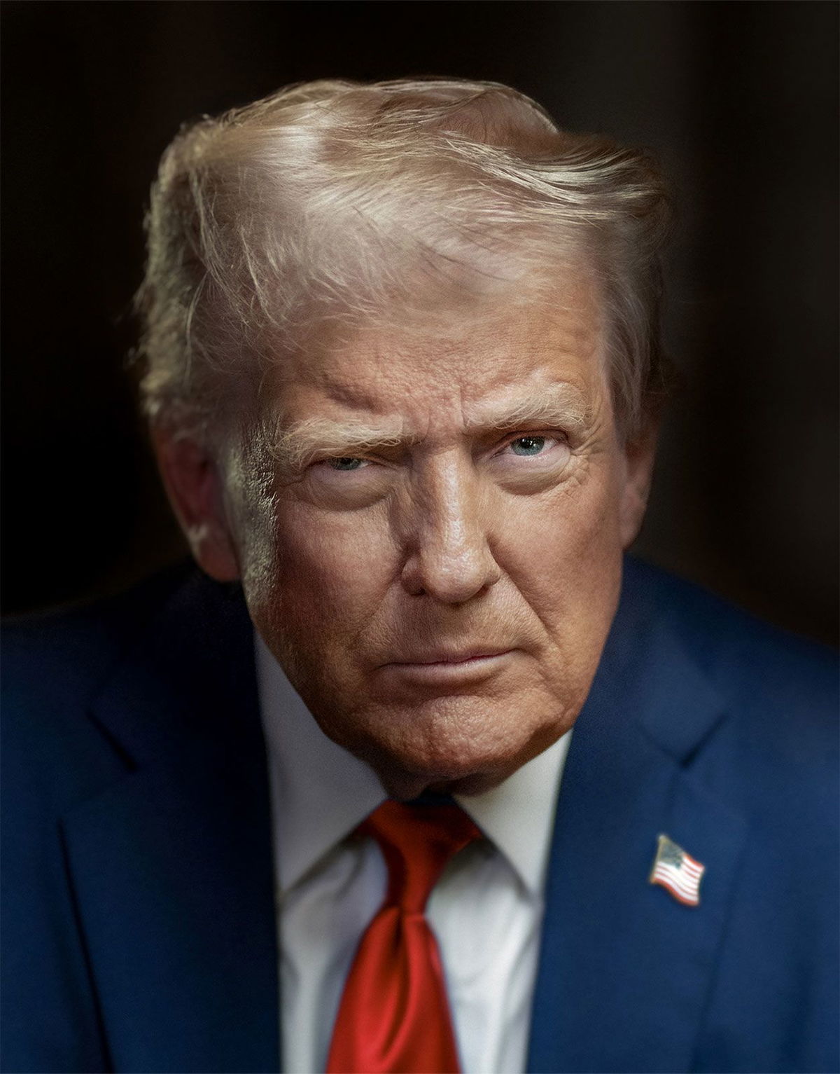 <i>The White House via CNN Newsource</i><br/>President Donald Trump's new official portrait.