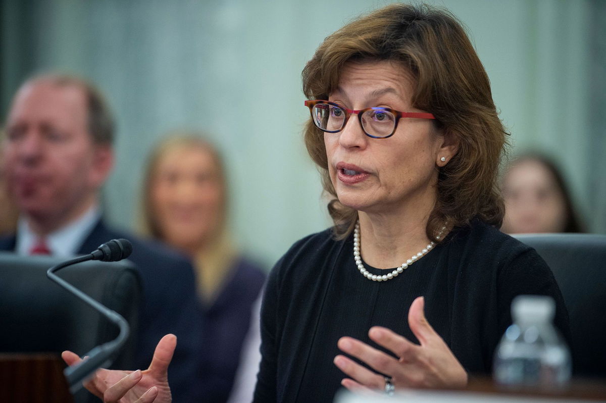 <i>Shutterstock via CNN Newsource</i><br/>Anna M. Gomez appears before a Senate hearing for her nomination to the Federal Communications Commission in June 2023.