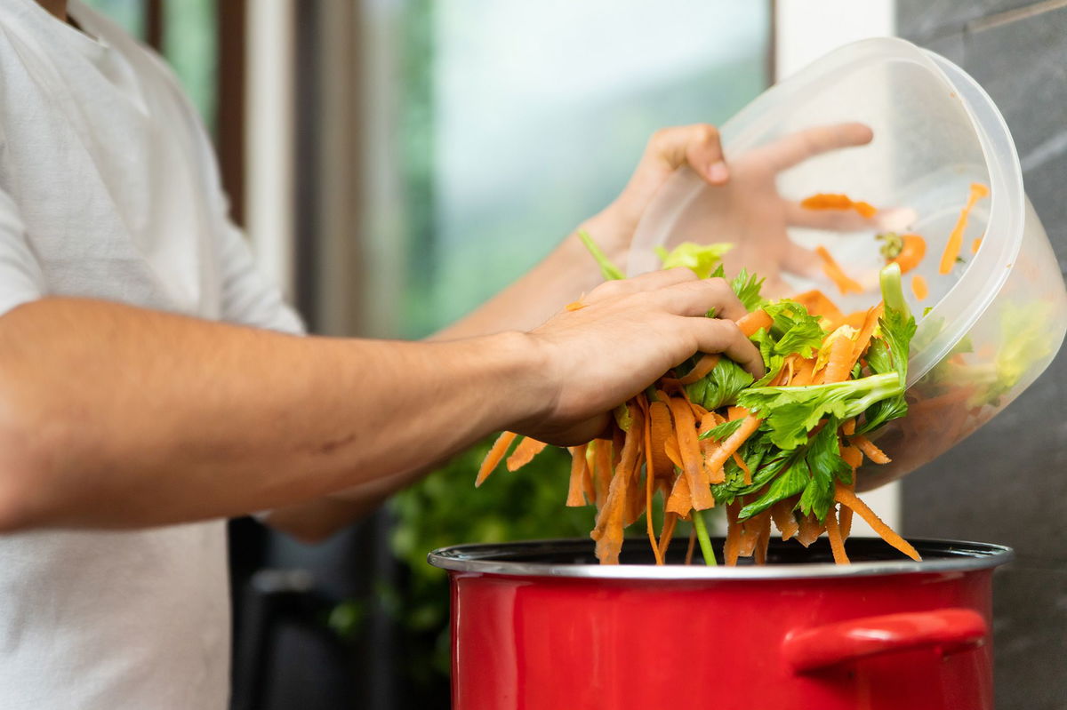<i>MarsBars/iStockphoto/Getty Images via CNN Newsource</i><br/>You can make a savory vegetable soup by saving vegetable scraps such as carrot peels from your refrigerator.