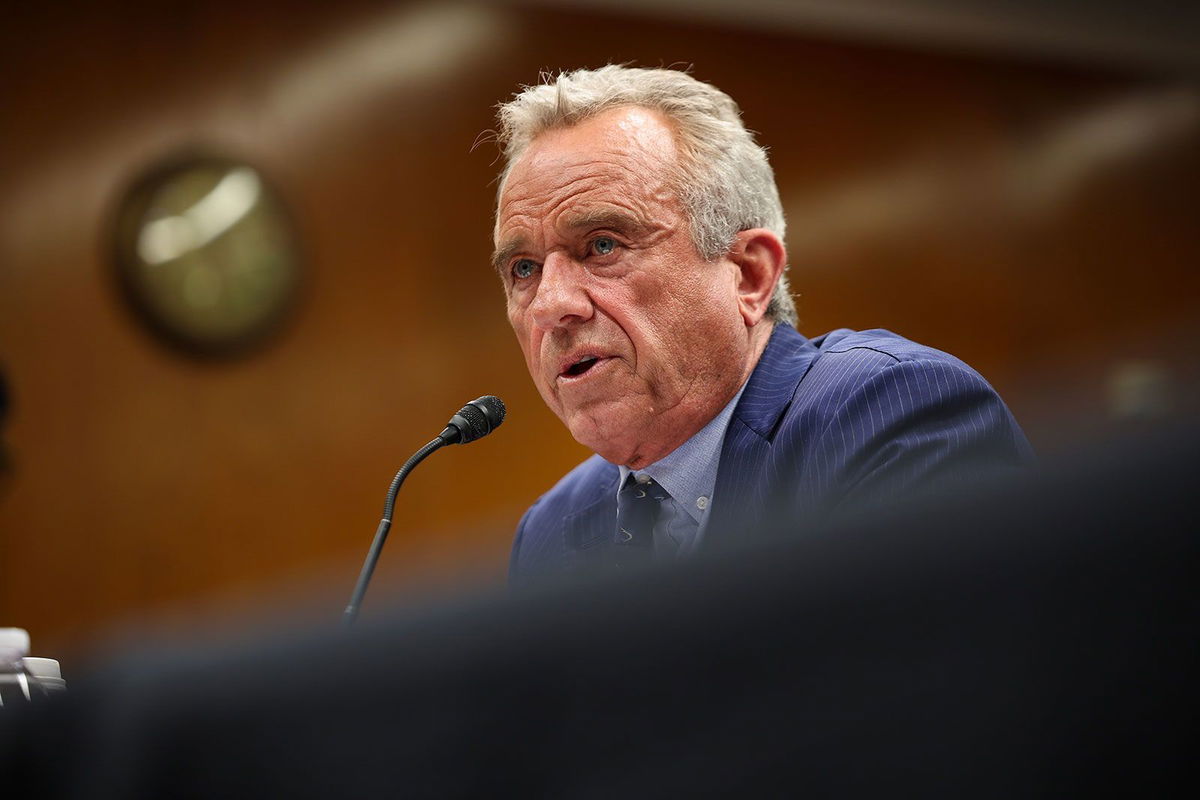 <i>Tasos Katopodis/Getty Images/File via CNN Newsource</i><br/>US Secretary of Health and Human Services Robert F. Kennedy Jr. testifies before the Senate HELP committee on May 20 in Washington