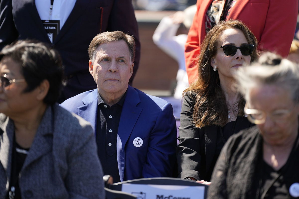 <i>Tony Avelar/San Francisco Giants/Getty Images via CNN Newsource</i><br/>Bob Costas attends the Willie Mays Celebration of Life Ceremony at Oracle Park in July 2024 in San Francisco