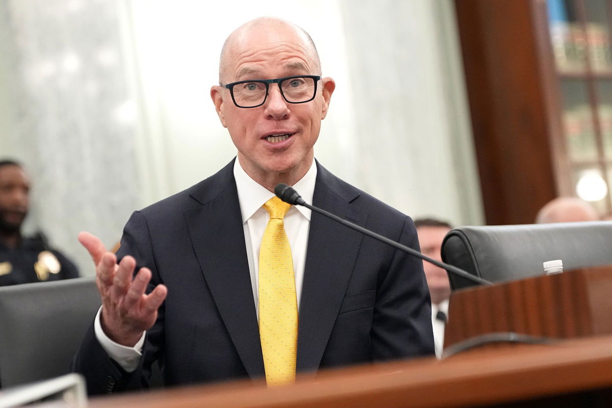 <i>Kevin Dietsch/Getty Images via CNN Newsource</i><br/>Republic Airways President and CEO Bryan Bedford testifies during his nomination hearing to be administrator of the Federal Aviation Administration before the Senate Committee on Commerce