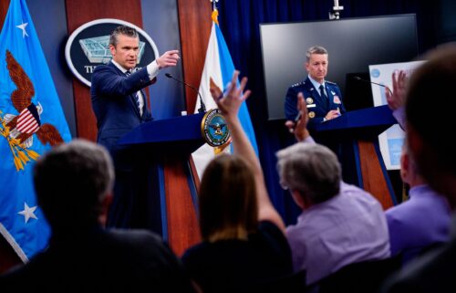 President Donald Trump delivers an address to the nation alongside Vice President JD Vance