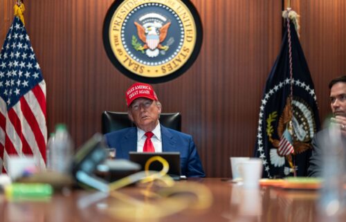 President Donald Trump in the Situation Room at the White House in Washington