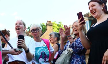 Activists from pro-choice group Abortion Rights