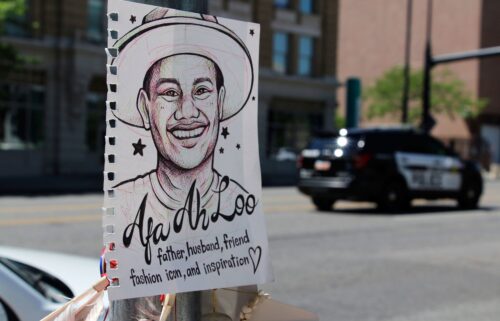 A makeshift memorial for Arthur Folasa Ah Loo