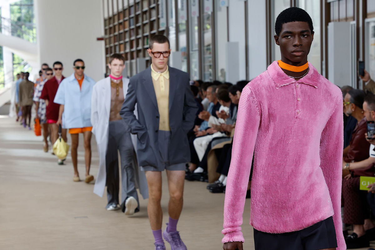 <i>Aitor Rosas Sune/WWD/Getty Images via CNN Newsource</i><br/>Models walk Gucci's spring-summer 2025 runway show at Milan Fashion Week Men's in June 2024.