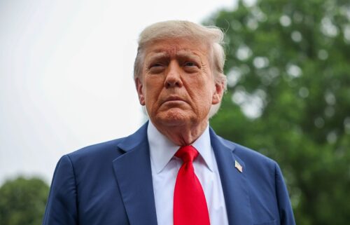 U.S. President Donald Trump stops and talks to the media before he boards Marine One on the South Lawn at the White House on June 15