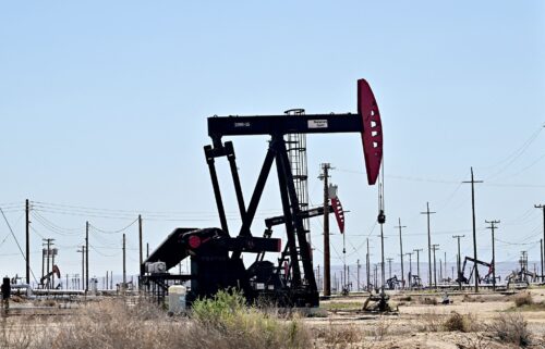 Pumpjacks in oilfields in Kern County