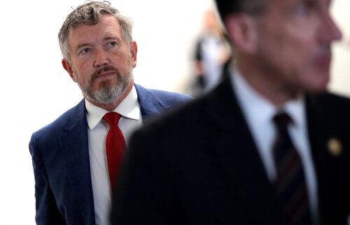 Rep. Thomas Massie leaves a House Republican caucus meeting at the US Capitol on June 4 in Washington