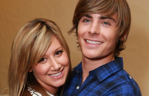 Ashley Tisdale and Zac Efron at Disney's 'High School Musical 3: Senior Year' Ultimate Fan Pep Rally in Hollywood in 2008.