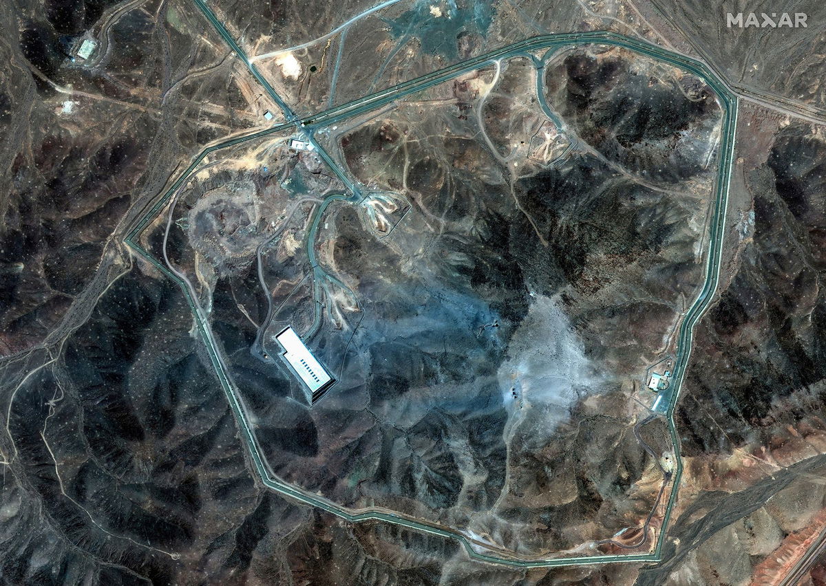 <i>Maxar Technologies/Reuters via CNN Newsource</i><br/>A satellite view shows an overview of Fordow underground complex