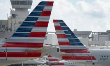 American Airlines planes on the tarmac at the Miami International Airport on February 19.