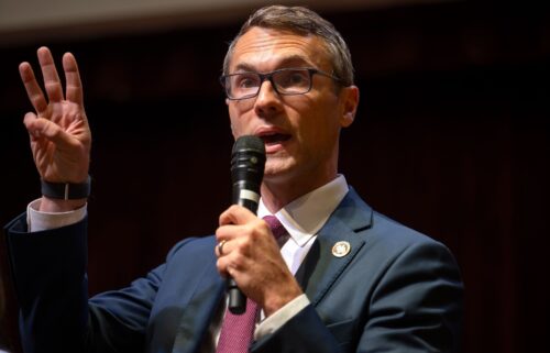 Fairfax County Supervisor and former Chief of Staff to the late U.S. Representative Gerald Connolly (D-VA) James Walkinshaw (D) speaks during the Congressional District 11 Candidates Forum at the Reston Community Center on June 24 in Reston