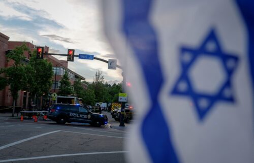 An Israeli flag was displayed in Boulder