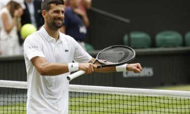 Novak Djokovic dances in front of his children after progressing into the Wimbledon quarterfinals.