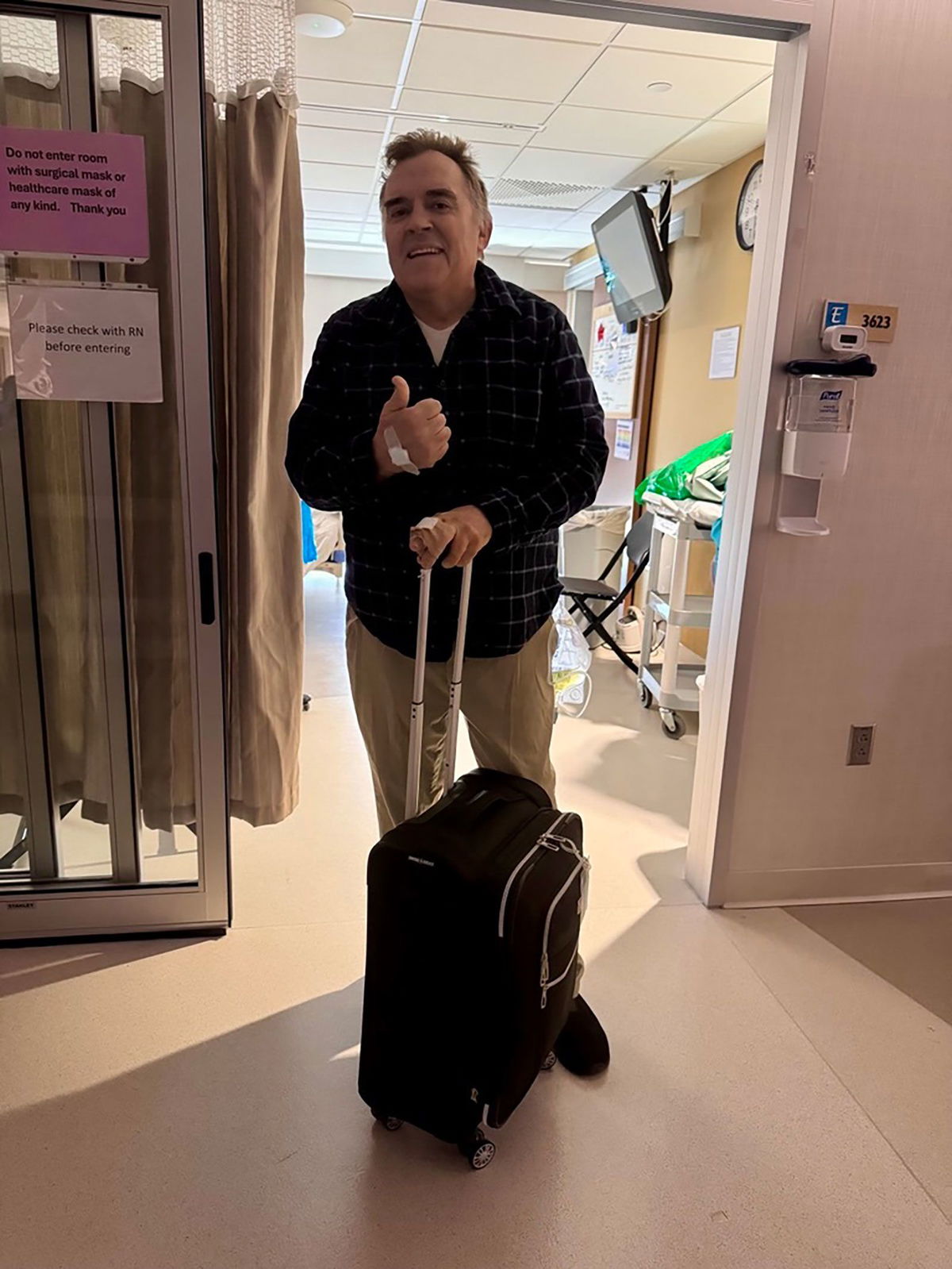 <i>Courtesy Hoffman family via CNN Newsource</i><br/>Minnesota State Sen. John Hoffman as he is released from the hospital.
